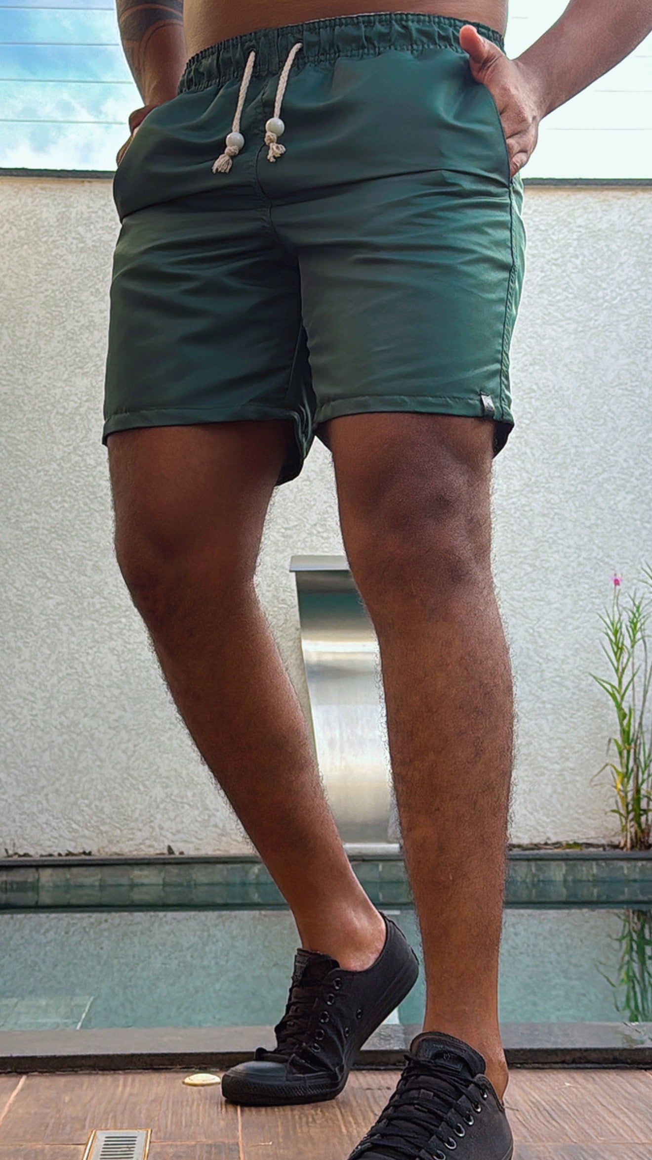 Short Praia Premium Acetinado Verde